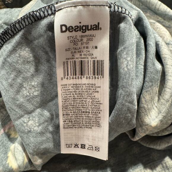 Desigual Dress Camille Boho Cottage Dark Academia Artsy Drop Waist Black Size XL - Picture 4 of 6